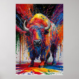 AI Buffalo Art Poster