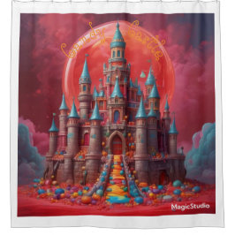 AI Candy Castle Duschvorhang