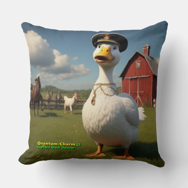 AI Captain Duck Dancer 01 Throw Kissen (Vorderseite)