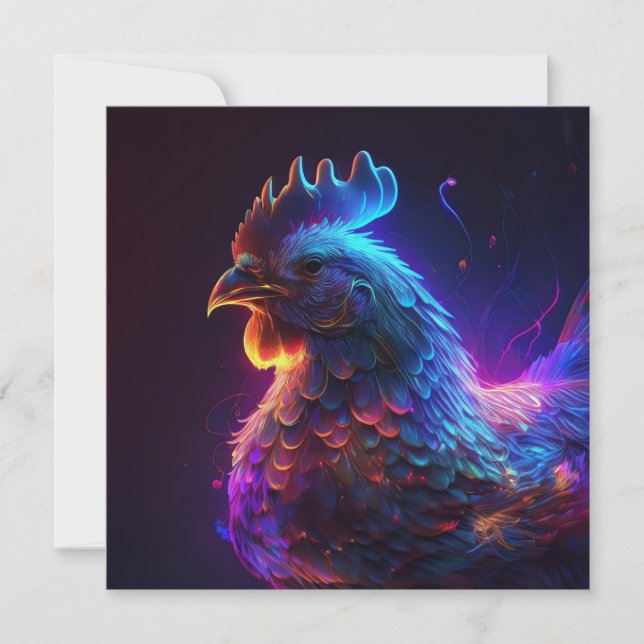 AI Chicken Feiertagskarte (Vorderseite)