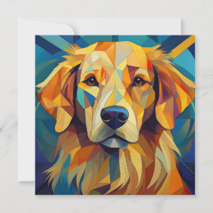 AI Cubism Dog Feiertagskarte