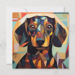 AI Cubism Dog Feiertagskarte