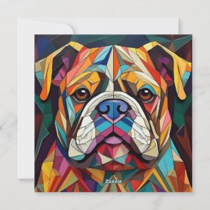 AI Cubism Dog Feiertagskarte