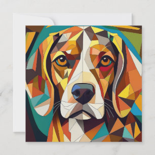 AI Cubism Dog Feiertagskarte