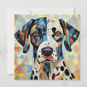 AI Cubism Dog Feiertagskarte