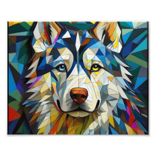 AI Cubism Dog Fotodruck
