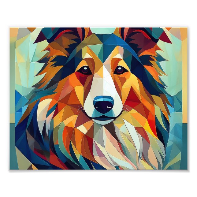 AI Cubism Dog Fotodruck (Vorne)