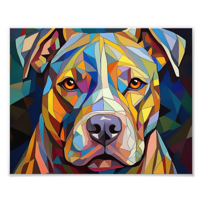 AI Cubism Dog Fotodruck (Vorne)