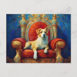 AI Dog Throne Postkarte