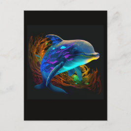 AI DOLPHIN SWIM #3 POSTCARD POSTKARTE