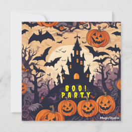 AI Download Boo! Halloween-Party-Einladung Einladung