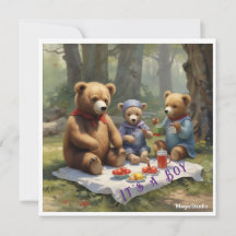 AI-Download Teddy Bear Picnic Announce Card