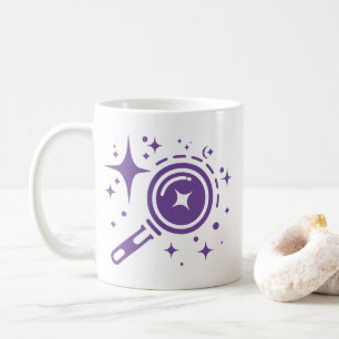 AI-Emblem Twinkle Sterne, Leuchtturm des digitalen Kaffeetasse