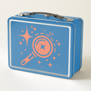 AI-Emblem Twinkle Sterne, Leuchtturm des digitalen Metall Brotdose