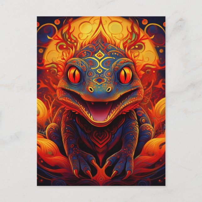AI Fire Salamander Feiertagspostkarte (Vorderseite)