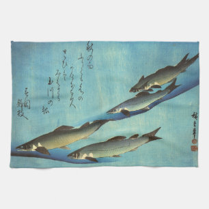 Ai (Forelle) - Hiroshiges farbiger japanischer Fis Handtuch