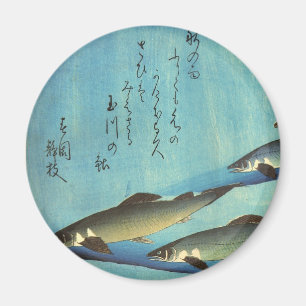 Ai (Forelle) - Hiroshiges Farbiger Japanischer Fis Magnet