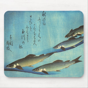 Ai (Forelle) - Hiroshiges Farbiger Japanischer Fis Mousepad
