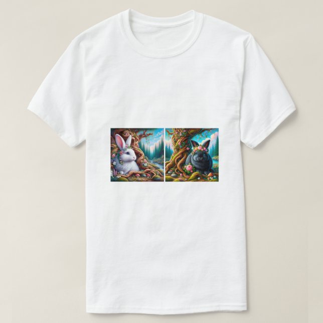 AI Generated Rabbit Bunny T-Shirt (Design vorne)