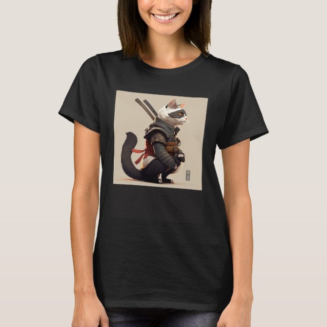 AI Generated Shinobi Cat T-Shirt (Vorderseite)