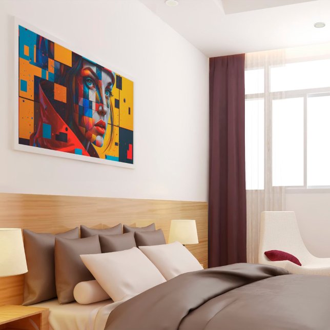 Ai generierte Frau als moderne Kunst Poster (Von Creator hochgeladen)