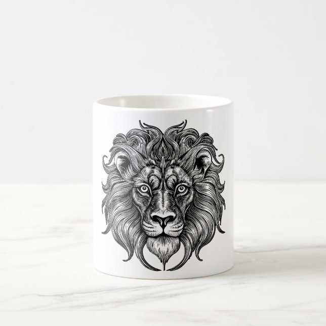 ai-generierte Löwenlinienart Kaffeetasse (Mittel)