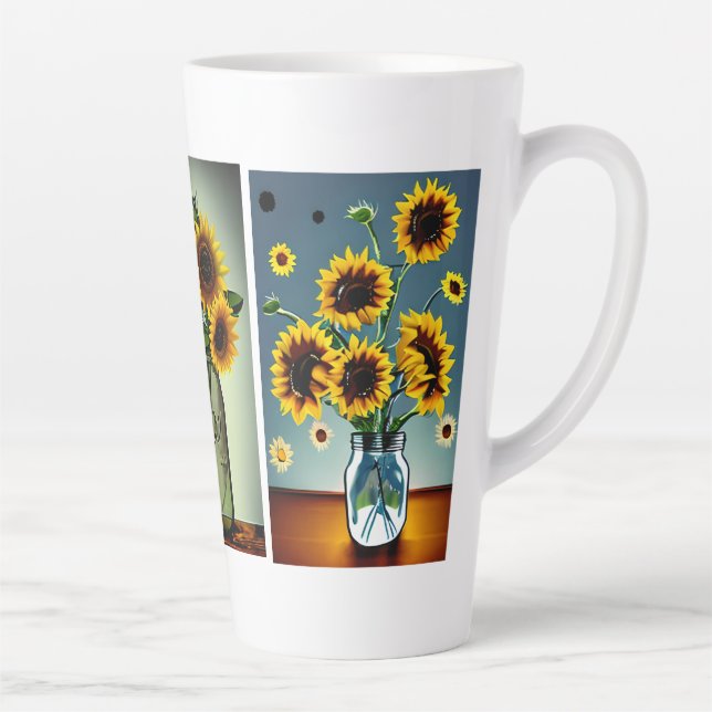 Ai generierte Sonnenblumen in Vasen Milchtasse (Rechts)