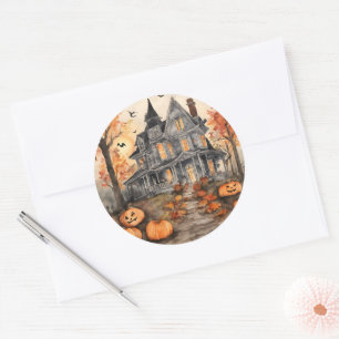 AI generierte Spooky Old House Halloween Sticker
