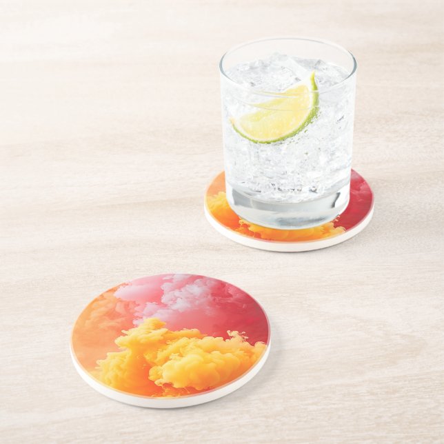 AI-generiertes Farbdünnerrauchen Getränkeuntersetzer (Seite)