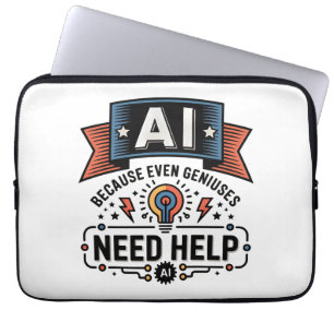 AI Genie Humor Tech Zitat Design Laptopschutzhülle