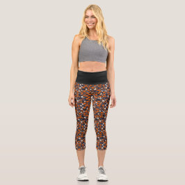 AI Halloween Motif Capri Leggings