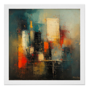 Ai hat eine abstrakte und widerstandsfähige Stadt Poster