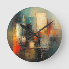 Ai hat eine abstrakte und widerstandsfähige Stadt  Runde Wanduhr