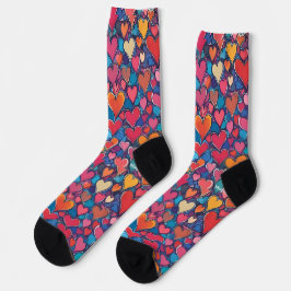 AI-Herz-Muster-Crew-Socken Socken