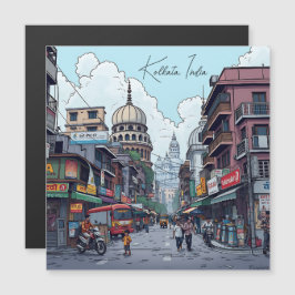 Ai Illustration von Kalkutta, Indien Magnetkarte