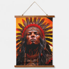 Ai Indian Artwork Wandteppich Mit Holzrahmen