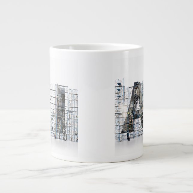 AI Industrial Letterform Architecture Art  Jumbo-Tasse (Vorderseite)