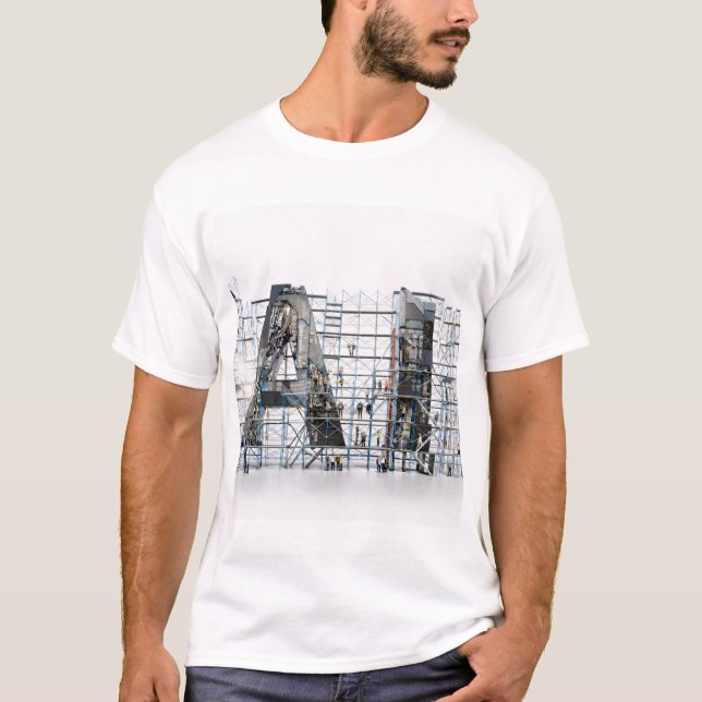 AI Industrial Letterform Architecture Art  T-Shirt (Vorderseite)