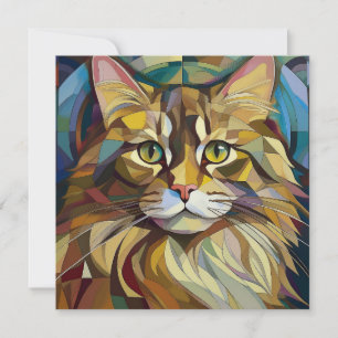 AI Kubism Cat Feiertagskarte