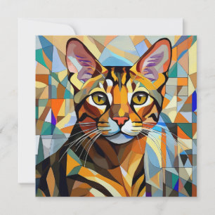 AI Kubism Cat Feiertagskarte