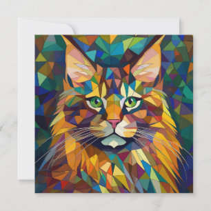 AI Kubism Cat Feiertagskarte