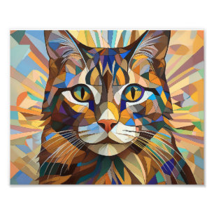 AI Kubism Cat Fotodruck