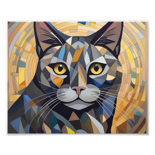 AI Kubism Cat Fotodruck (Vorne)