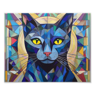 AI Kubism Cat Fotodruck