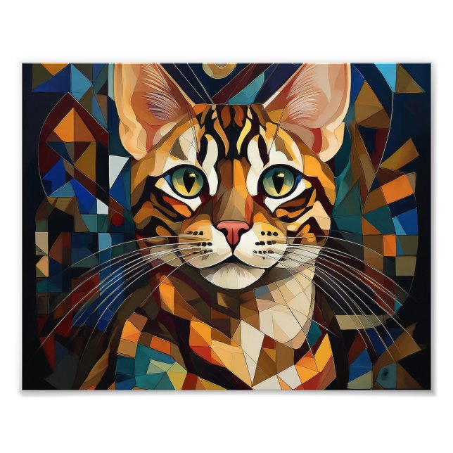 AI Kubism Cat Fotodruck (Vorne)
