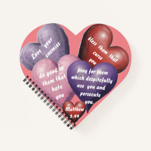 AI Liebe Your Enemies Herz-Shaped Spiral Notebook Notizbuch