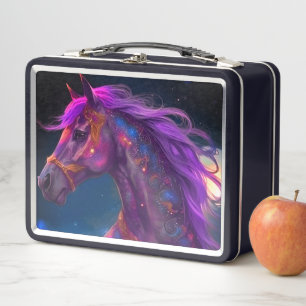 Ai Lila Horse Metall Brotdose