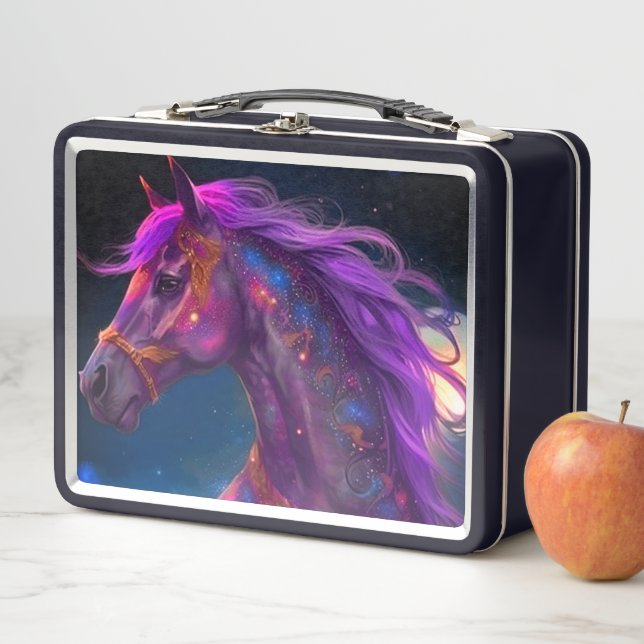 Ai Lila Horse Metall Brotdose (Beispiel)
