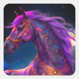 Ai Lila Horse Quadratischer Aufkleber