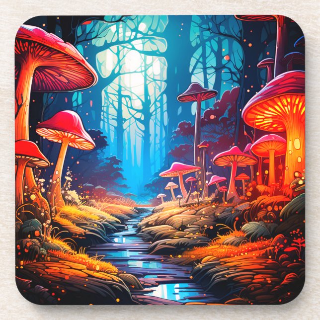 Ai Mushroom Land Getränkeuntersetzer (Vorderseite)